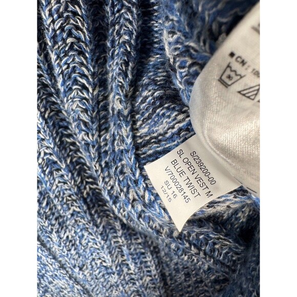 Gap Sweater‎ Women Medium Blue Sleeveless Knit Oversized Open Vest Casual - Picture 4 of 8